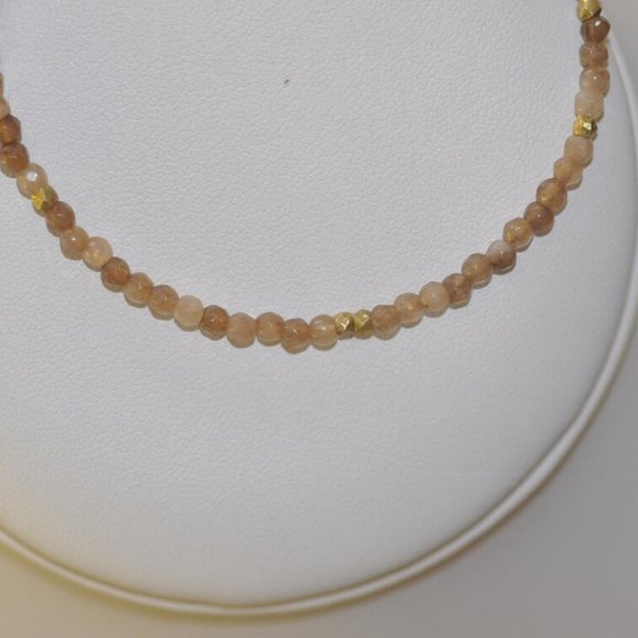 Faceted agate, and 22K gold, Vermeil, and sterling bracelet - Picture 1 of 4